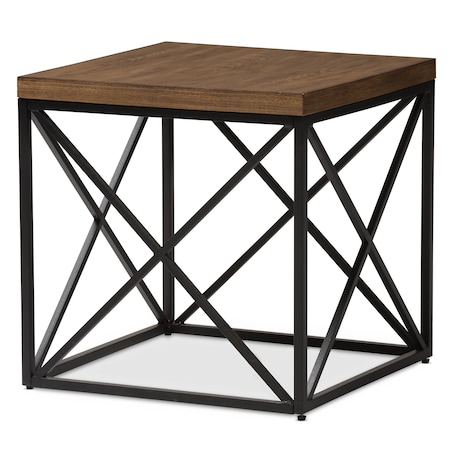 Baxton Studio Holden Vintage Industrial Antique Bronze End Table 129-7329